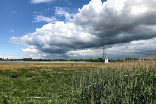 Large field in Clevelys looking towards Wyre Estuary