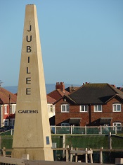 Jubilee Gardens  - sculpture of a pointed column
