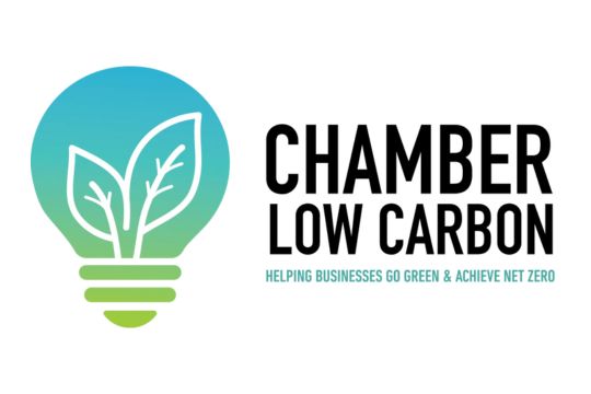 Logo for Chamber low carbon Helping business go green and work towards low carbon