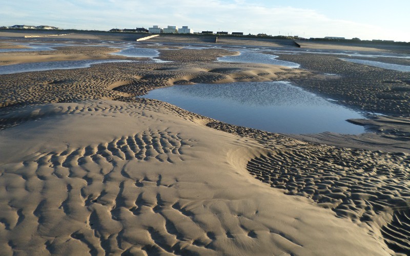 Ripples in sand at Fleetwood beach.