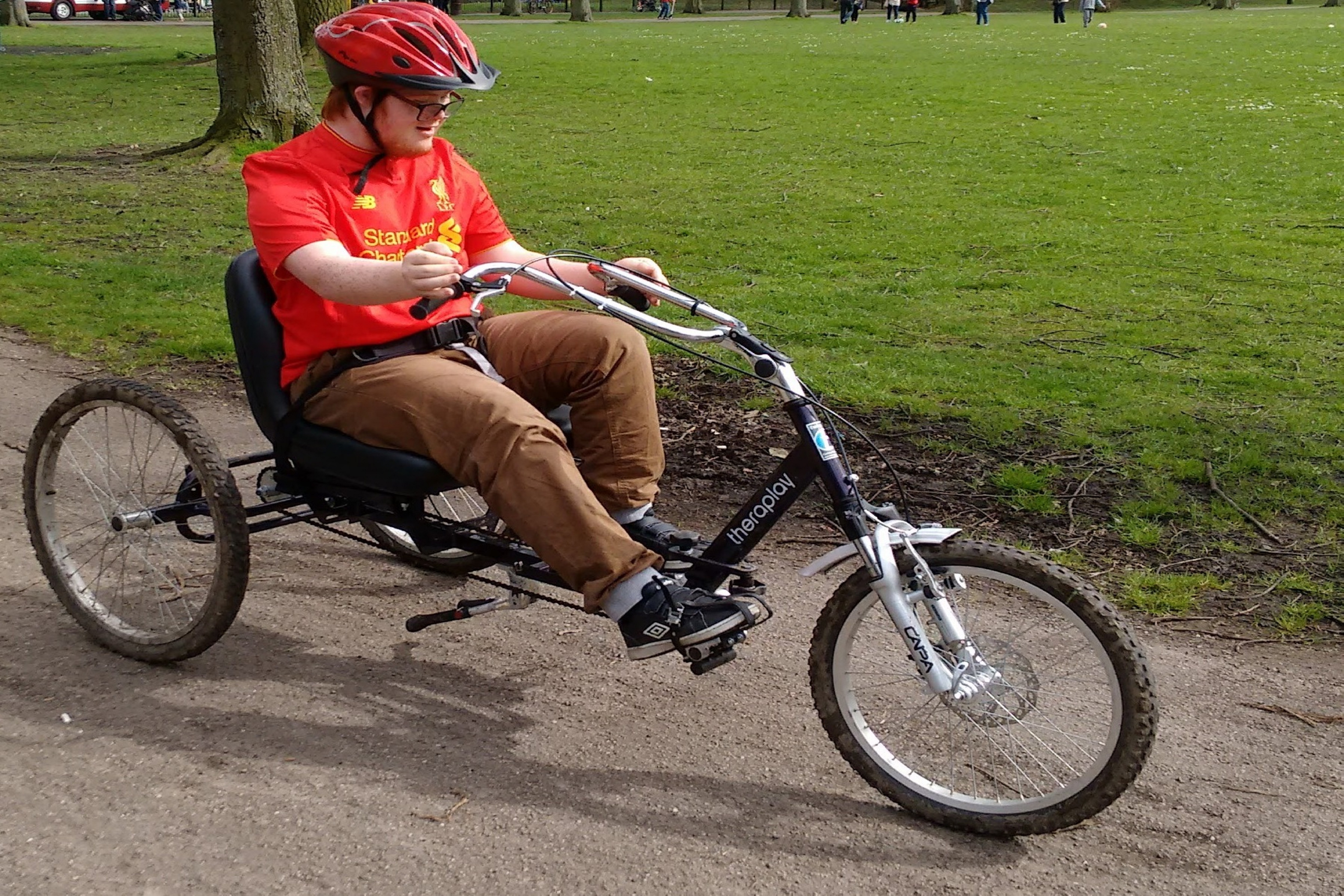 Man riding bike