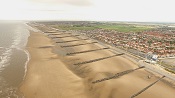 An arial view of the beach at rossall